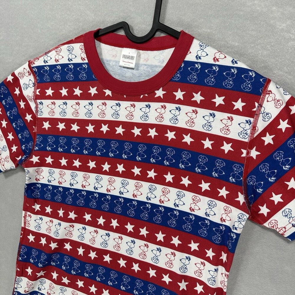 Snoopy Peanuts by Hanna Andersson Size Small Red White & Blue Stripe‎ T Shirt